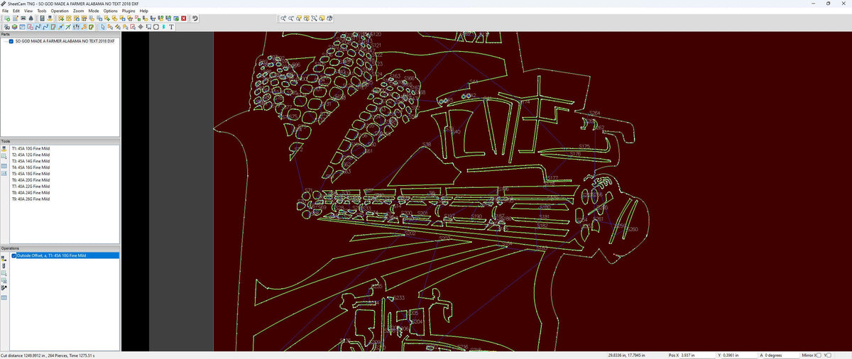 Alabama Farm Scene Sign, No Lettering vector paths in design software (photo 8)
