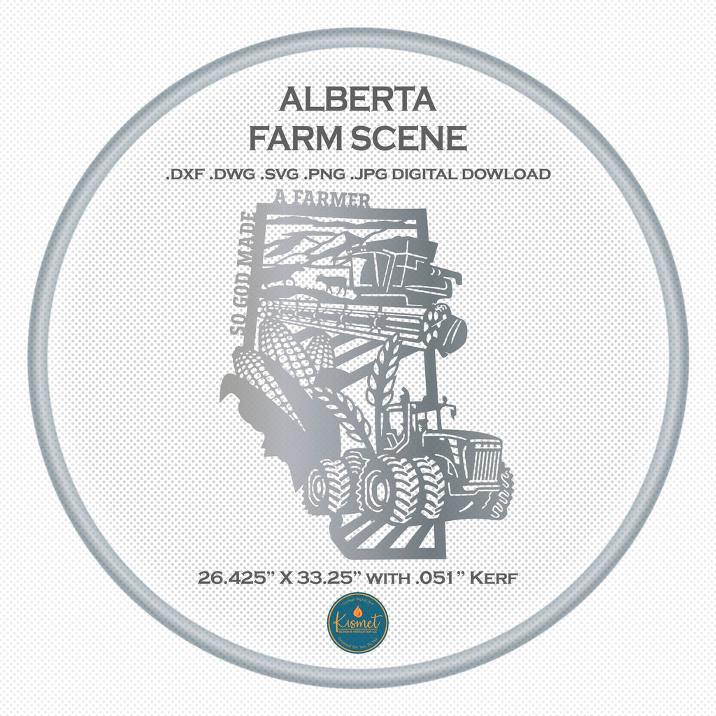 Alberta So God Made a Farmer Sign DXF/SVG design preview with file details (photo 4)