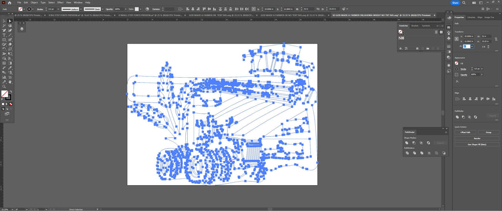 Oklahoma Wheat Farm Scene Sign, No Lettering vector paths in design software (photo 9)