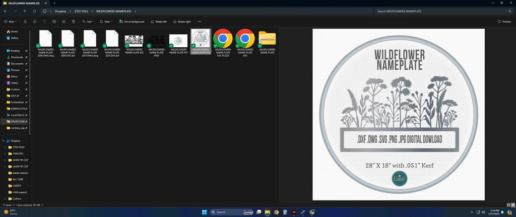 Wildflower Name Sign vector paths in design software (photo 3)