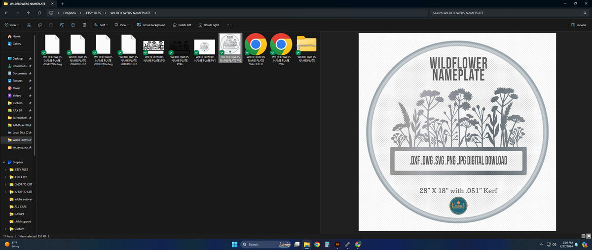 Wildflower Name Sign vector paths in design software (photo 3)
