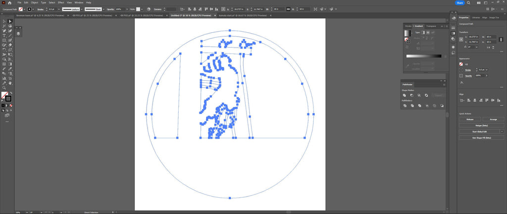 Lineman at Work Circle Sign vector paths in design software (photo 4)