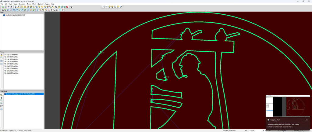 Lineman at Work Circle Sign vector paths in design software (photo 7)