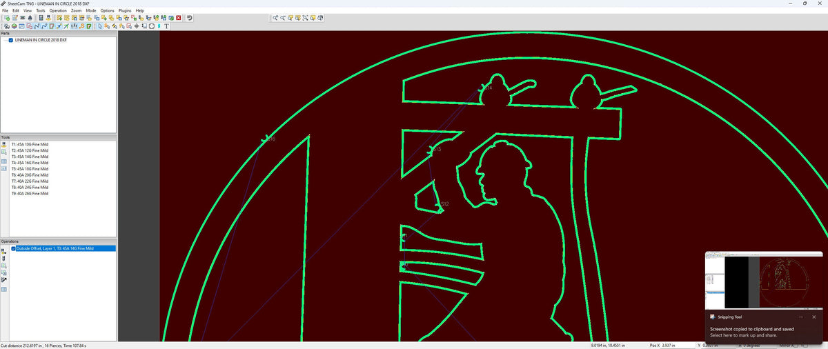 Lineman at Work Circle Sign vector paths in design software (photo 7)