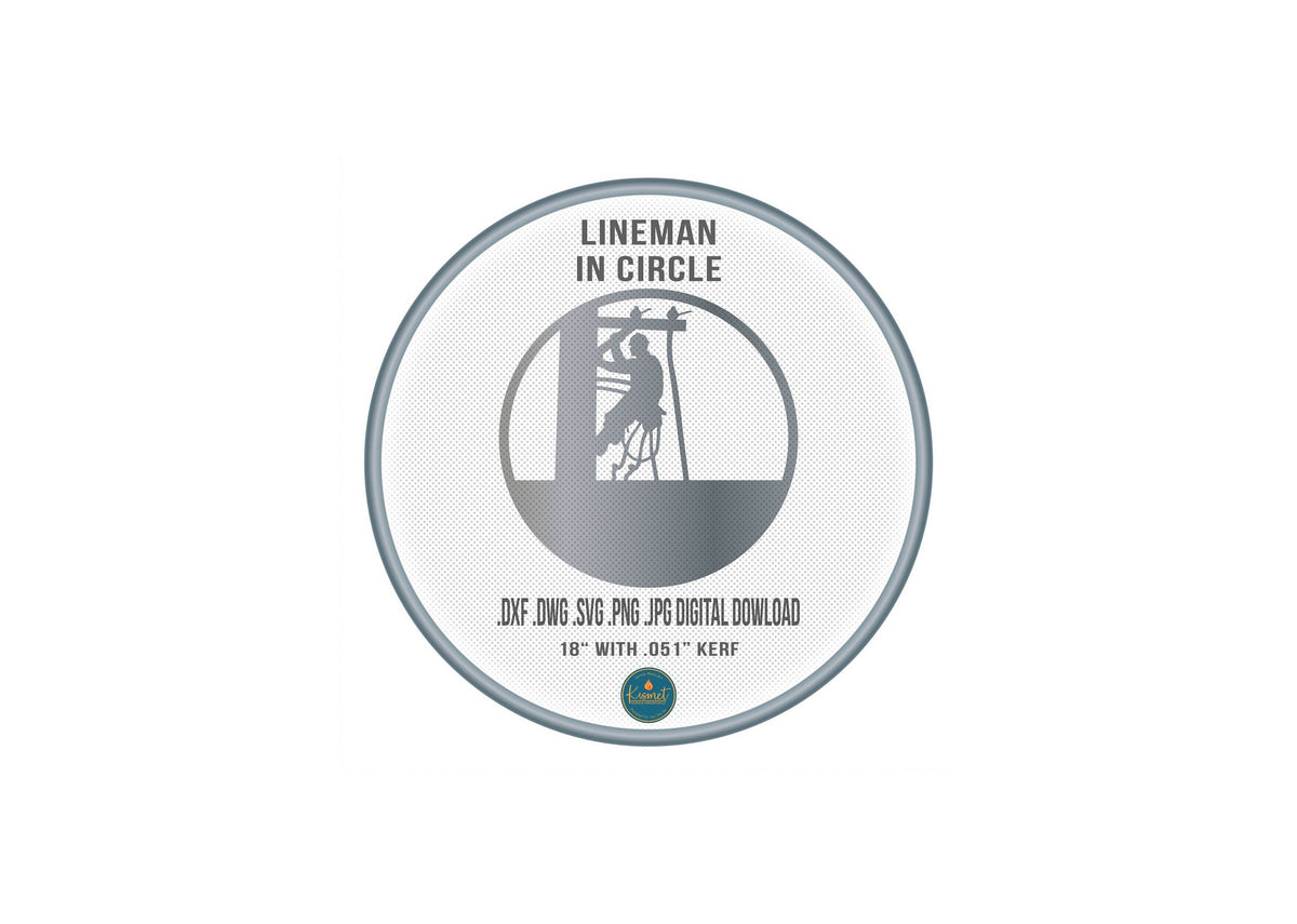 Lineman at Work Circle Sign DXF/SVG design preview with file details (photo 2)