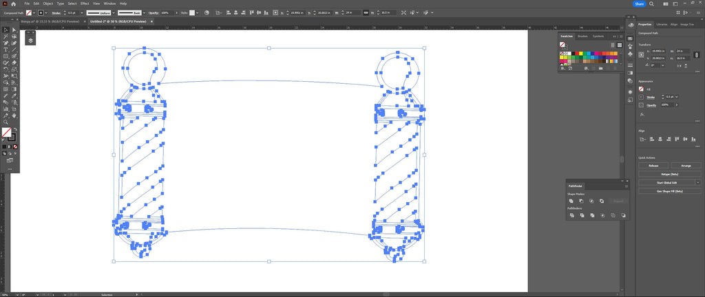 Barber Shop Custom Name Sign vector paths in design software (photo 4)