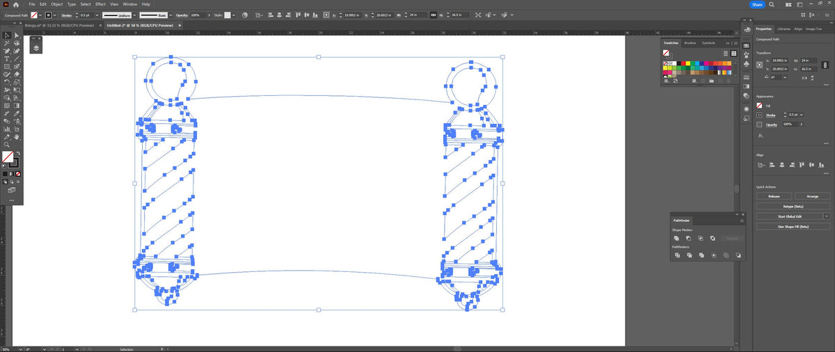Barber Shop Custom Name Sign vector paths in design software (photo 4)