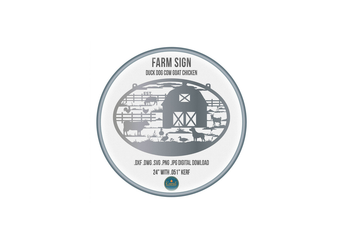 Barnyard Animals Farm Sign DXF/SVG design preview with file details (photo 5)