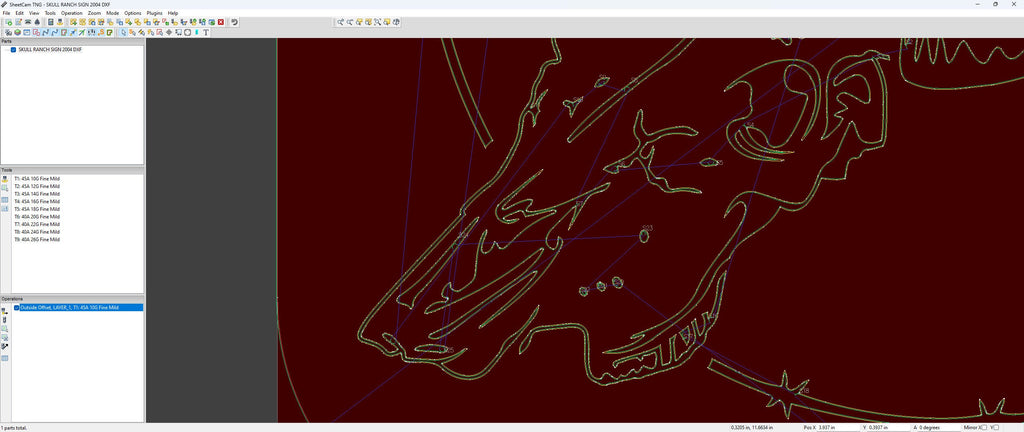 Longhorn Skull Ranch Sign vector paths in design software (photo 6)