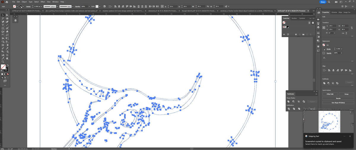 Longhorn Skull Ranch Sign vector paths in design software (photo 9)