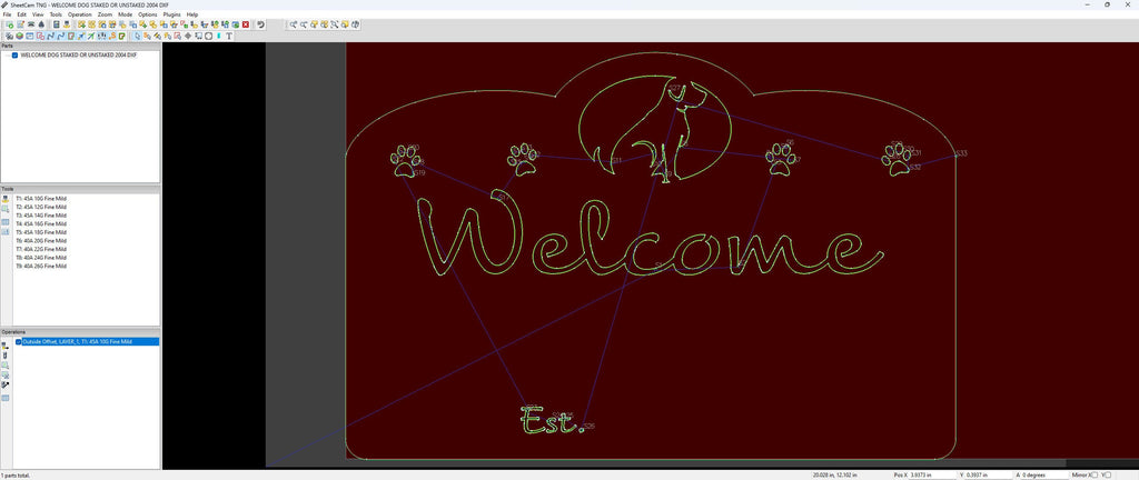 Personalized Pet Welcome Sign vector paths in design software (photo 8)