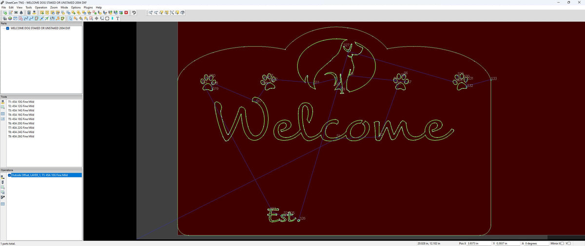 Personalized Pet Welcome Sign vector paths in design software (photo 8)