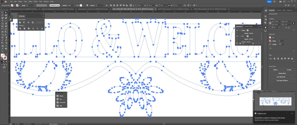 Hello Welcome Sign vector paths in design software (photo 8)