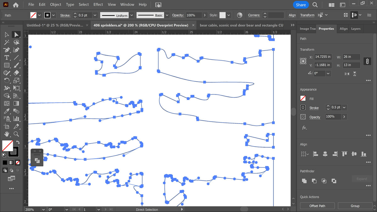 Rustic Bear Nature Panel vector paths in design software (photo 6)