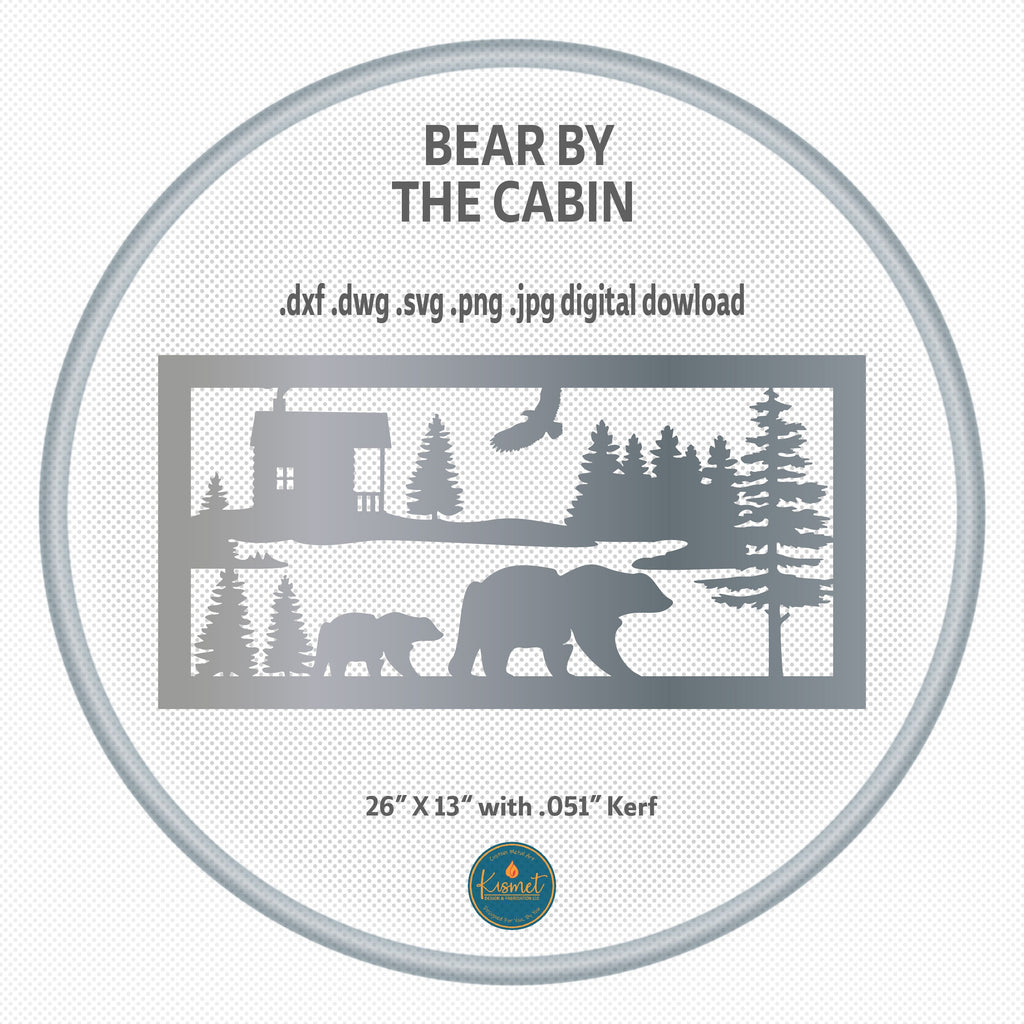 Rustic Bear Nature Panel DXF/SVG design preview with file details (photo 4)