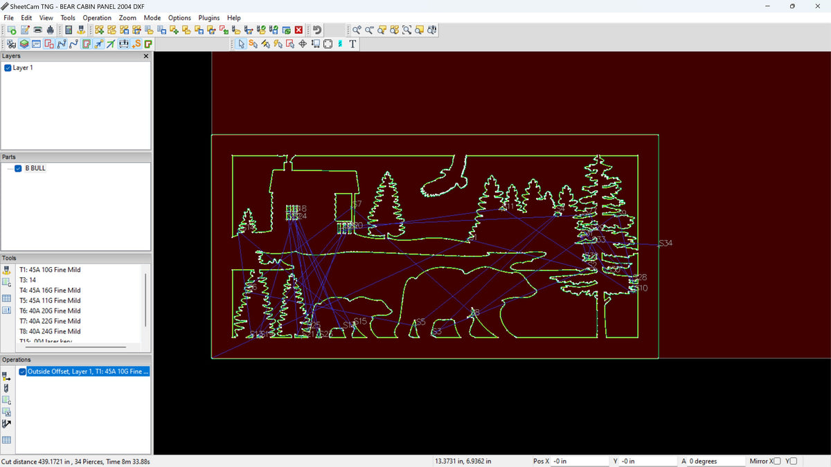 Rustic Bear Nature Panel vector paths in design software (photo 9)
