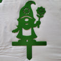 Flower Holding Gnome Garden Stake finished metal example