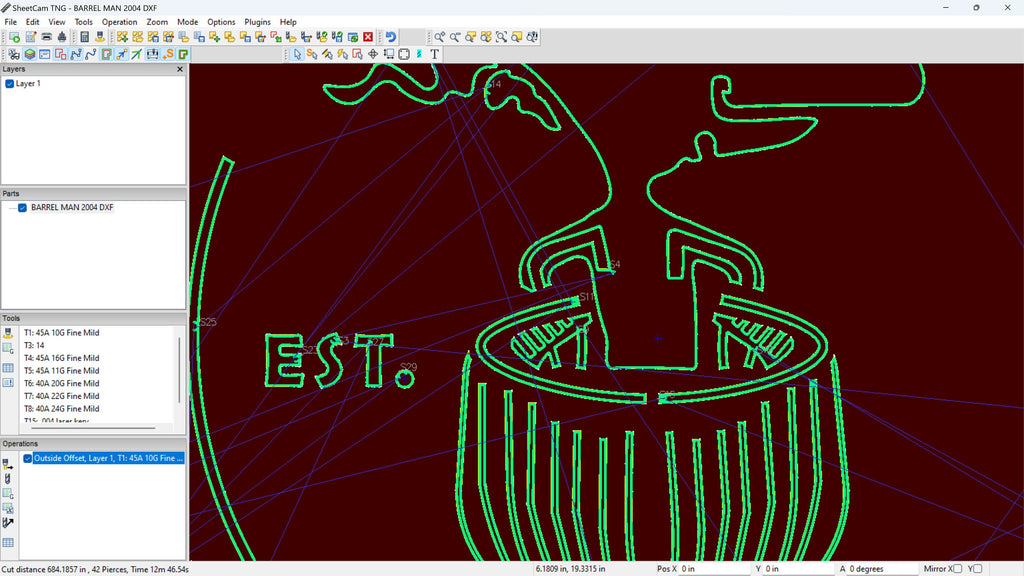 Barrel Man Round Bar Sign vector paths in design software (photo 8)
