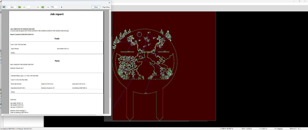 Personalized Round Lake Scene Yard Stake vector paths in design software (photo 8)