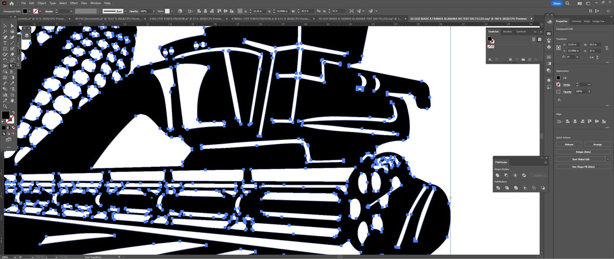 Alabama Farm Scene Sign, No Lettering vector paths in design software (photo 5)