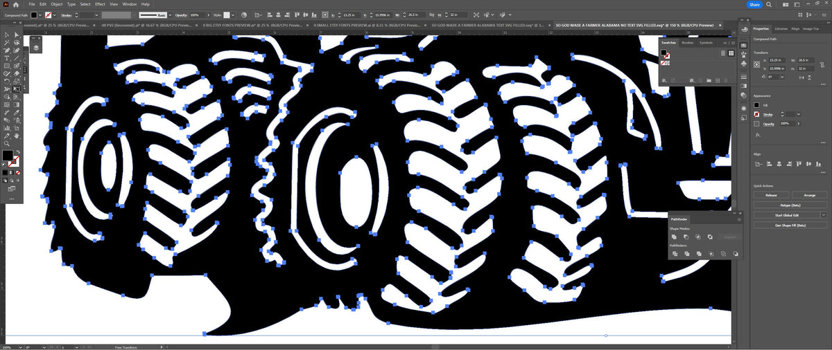 Alabama Farm Scene Sign, No Lettering vector paths in design software (photo 6)