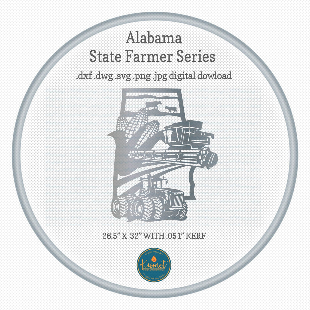 Alabama Farm Scene Sign, No Lettering DXF/SVG design preview with file details (photo 4)