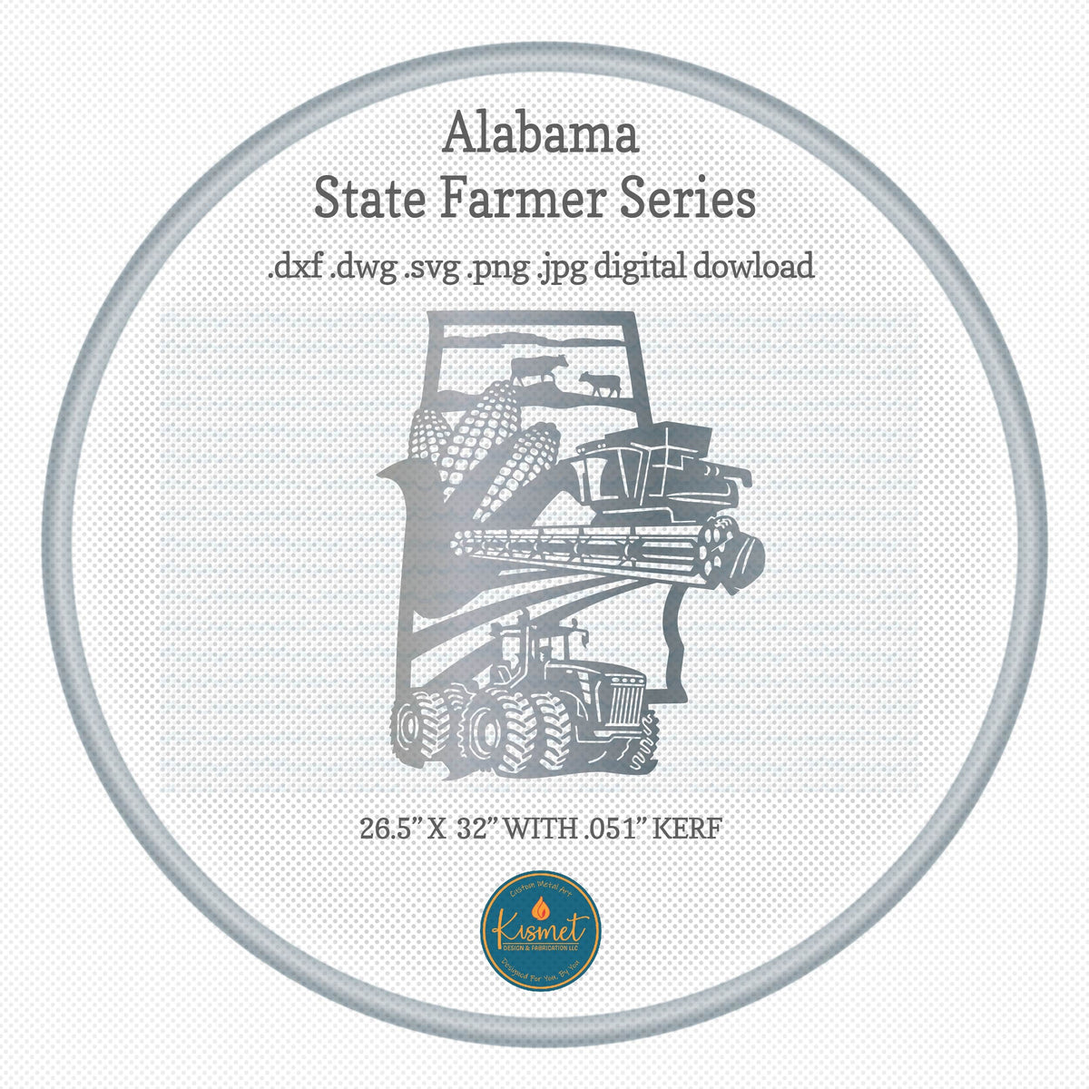 Alabama Farm Scene Sign, No Lettering DXF/SVG design preview with file details (photo 4)
