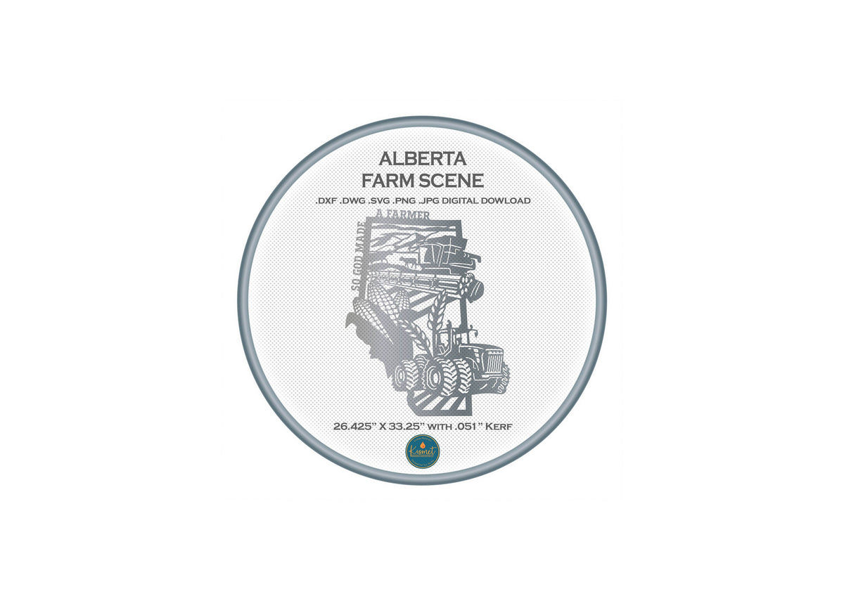 Alberta So God Made a Farmer Sign DXF/SVG design preview with file details