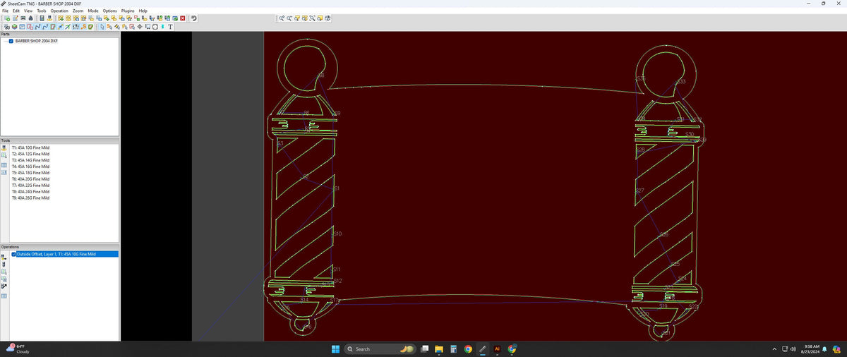 Barber Shop Custom Name Sign vector paths in design software (photo 6)
