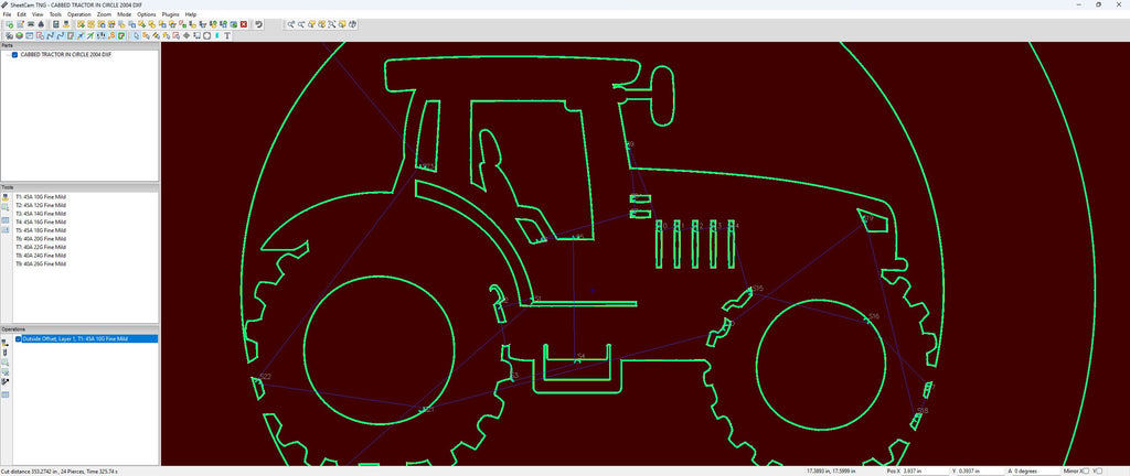 Personalized Tractor Ranch Sign vector paths in design software
