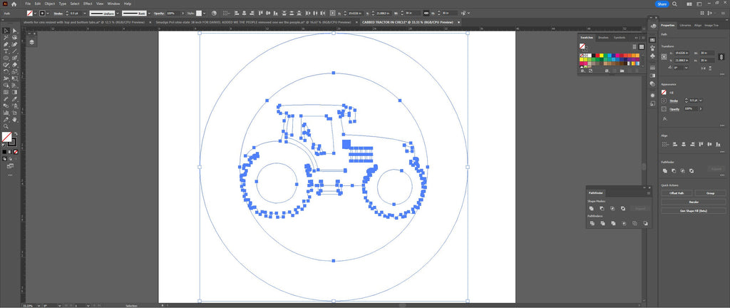 Personalized Tractor Ranch Sign vector paths in design software (photo 6)