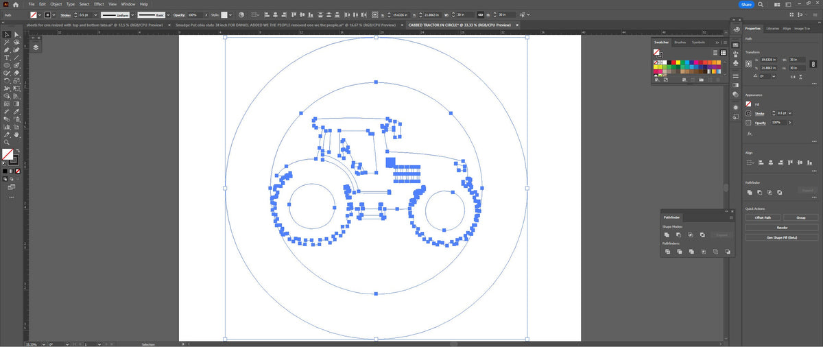 Personalized Tractor Ranch Sign vector paths in design software (photo 6)