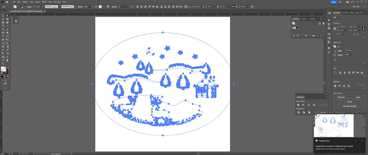 Deer by the Cabin Night Scene vector paths in design software (photo 7)
