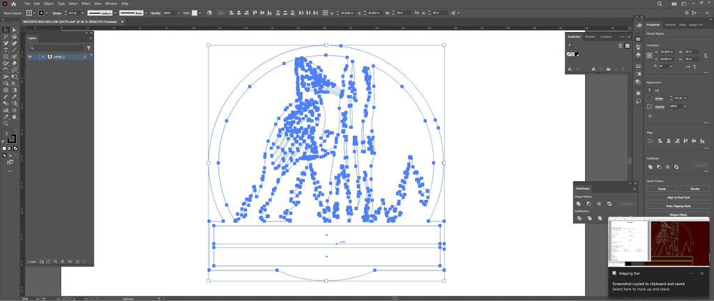 Woodpecker Sign vector paths in design software (photo 8)