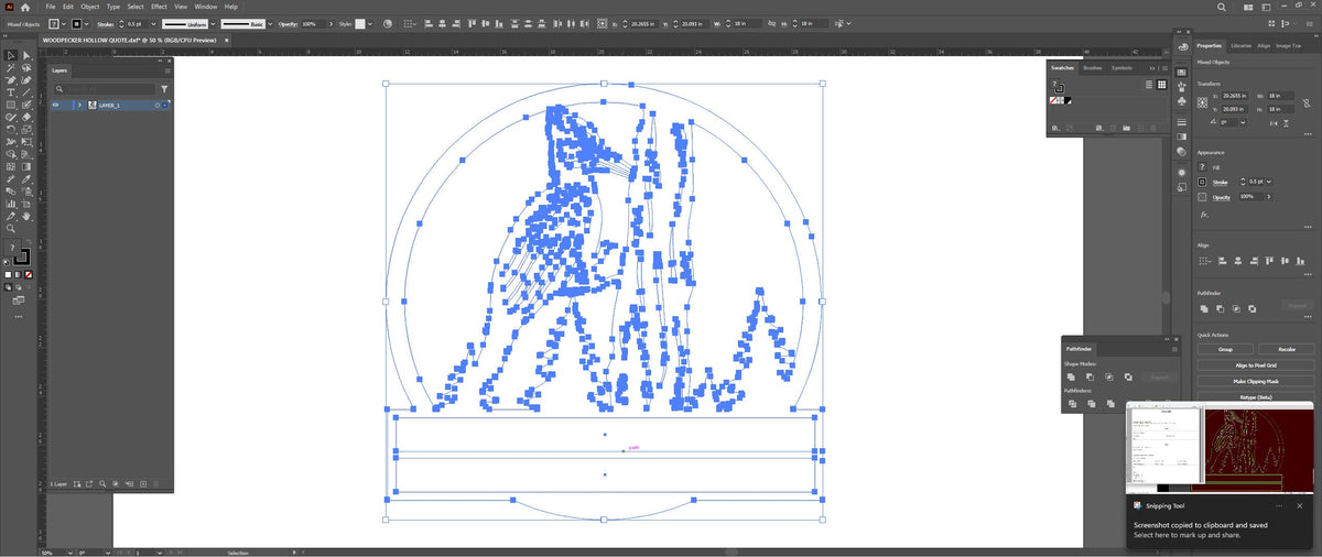 Woodpecker Sign vector paths in design software (photo 8)