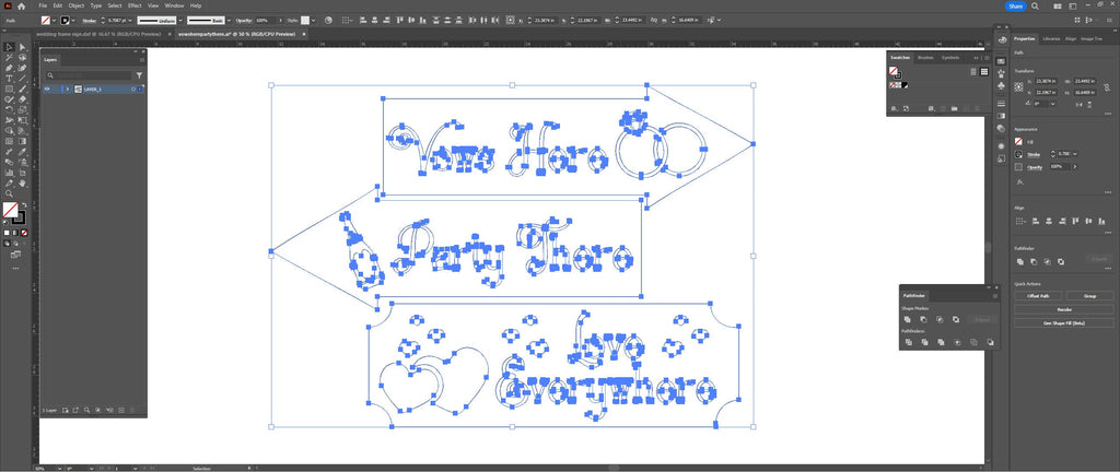 Wedding Direction Arrow Signs vector paths in design software (photo 9)
