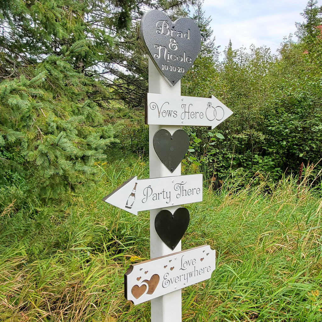 Wedding Direction Arrow Signs finished metal example (photo 7)