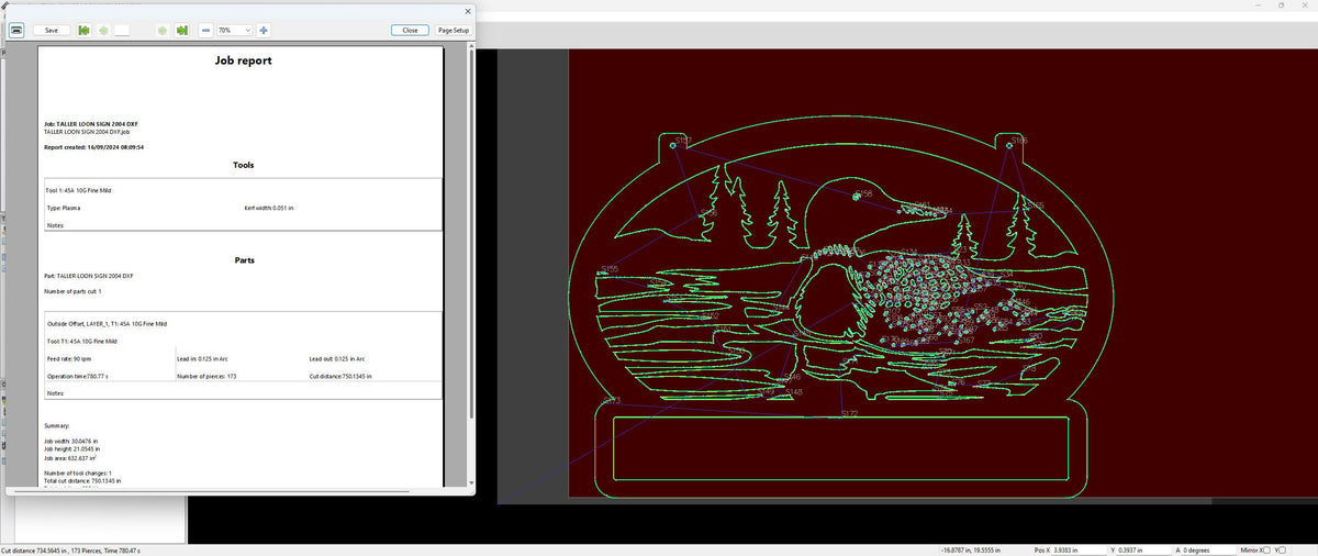 Custom Loon Lake Sign vector paths in design software (photo 8)