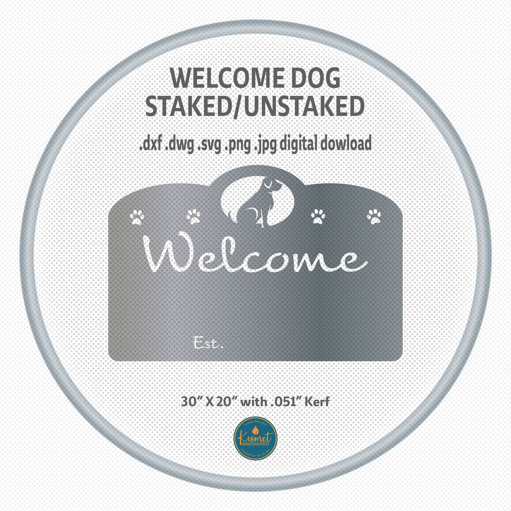 Personalized Pet Welcome Sign DXF/SVG design preview with file details (photo 5)