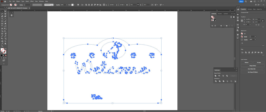 Personalized Pet Welcome Sign vector paths in design software (photo 10)