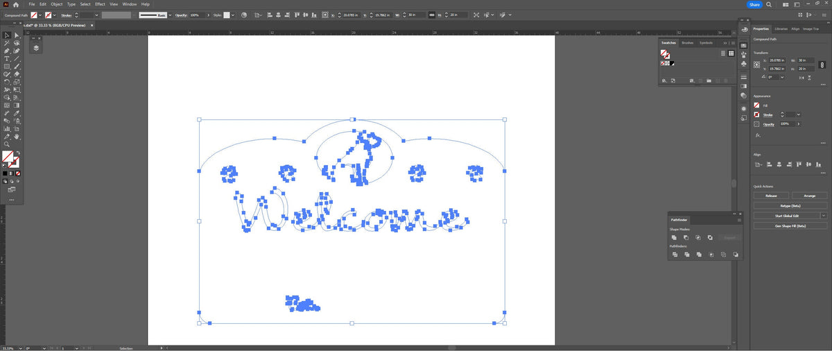 Personalized Pet Welcome Sign vector paths in design software (photo 10)