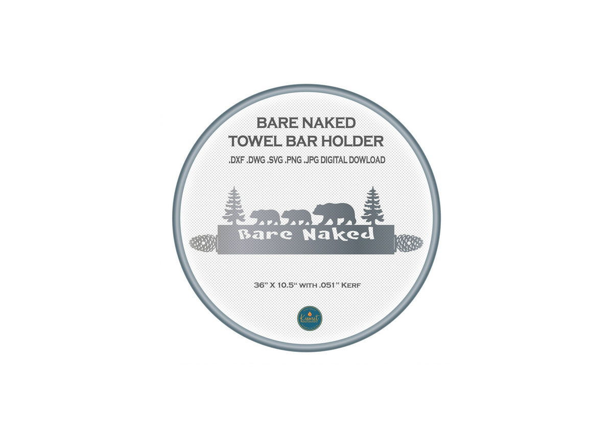 Bear Towel Bar DXF/SVG design preview with file details