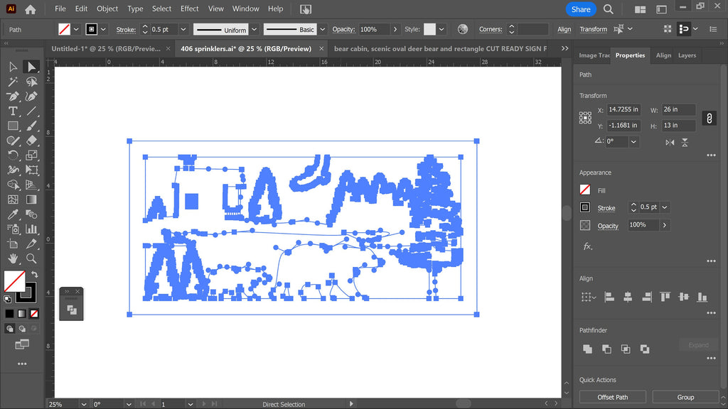 Rustic Bear Nature Panel vector paths in design software (photo 5)