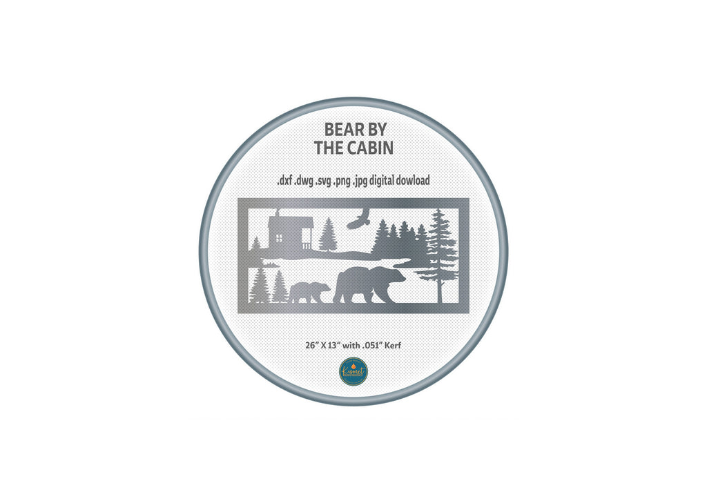 Rustic Bear Nature Panel DXF/SVG design preview with file details