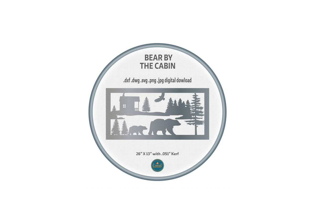 Rustic Bear Nature Panel DXF/SVG design preview with file details