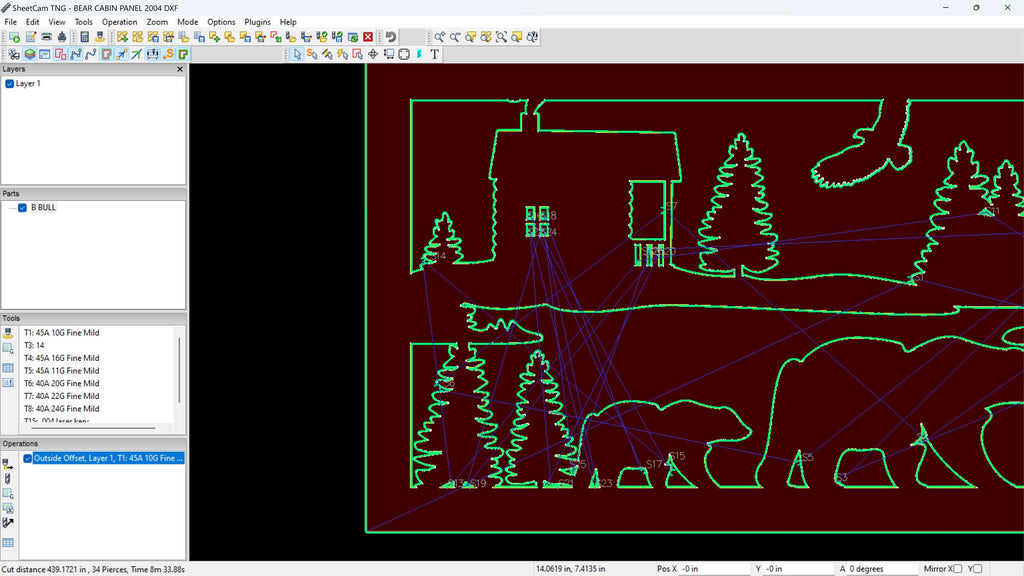 Rustic Bear Nature Panel vector paths in design software (photo 7)