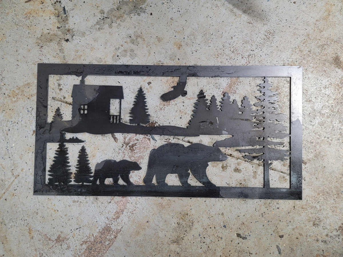 Rustic Bear Nature Panel finished metal example (photo 10)