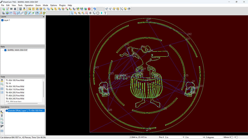 Barrel Man Round Bar Sign vector paths in design software (photo 7)