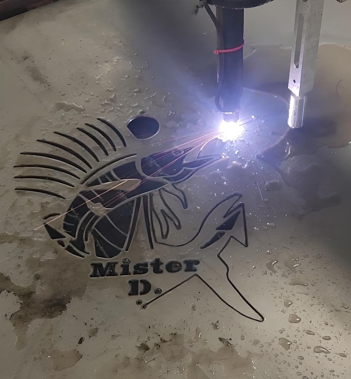 CNC plasma cutting the Sailfish Marlin and Anchor design