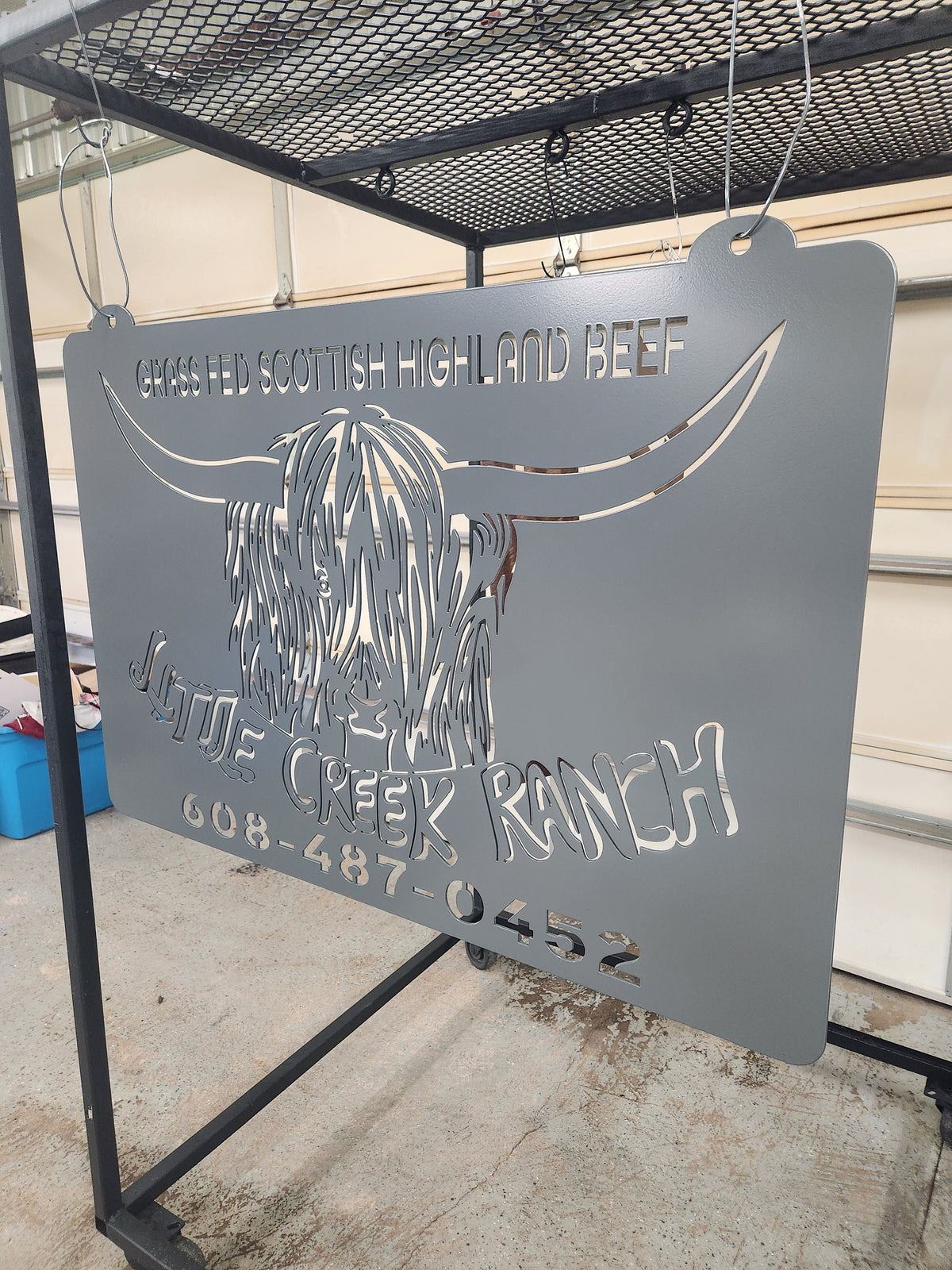 Highland Cow Rectangle Panel finished metal example (photo 5)